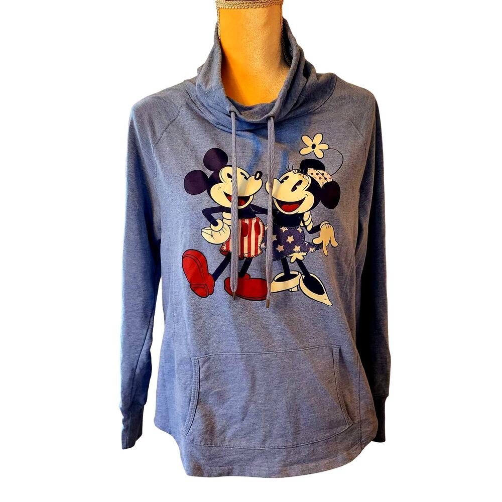 Disneyland parks Mickey & Minnie Slouch Neck Pullover Popover Sweatshirt Medium